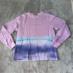 Lumen Ombre Long Sleeve T-shirt  Mens Small Pink Purple Cotton